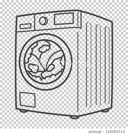 洗濯物を洗っているドラム式洗濯機 洗濯物を洗っているドラム式洗濯機 120565513