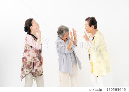 シニア女性　ケンカ　仲裁　 120565646