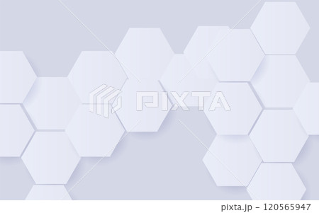 Abstract White Hexagonal Geometric Background 120565947