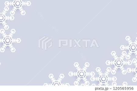 Minimalistic Snowflake Border on Light Gray Background Minimalistic Snowflake Border on Light Gray Background 120565956