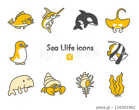 アイコン集〜海の生き物4 アイコン集〜海の生き物4 120565962