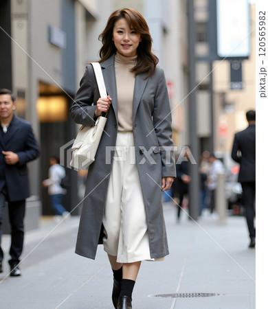 キャリアウーマン 働く女性 秋冬コーディネート リアルAiイラスト キャリアウーマン 働く女性 秋冬コーディネート リアルAiイラスト 120565982