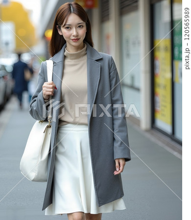 キャリアウーマン 働く女性 秋冬コーディネート リアルAiイラスト キャリアウーマン 働く女性 秋冬コーディネート リアルAiイラスト 120565989