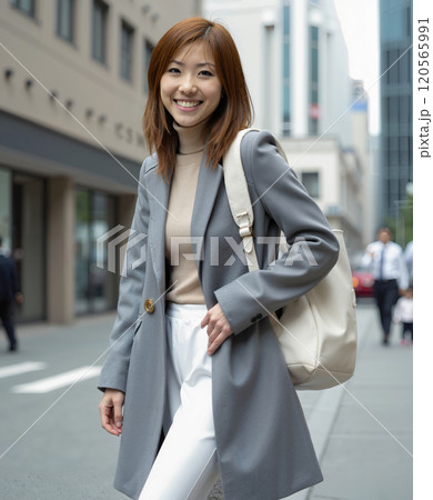 キャリアウーマン 働く女性 秋冬コーディネート リアルAiイラスト キャリアウーマン 働く女性 秋冬コーディネート リアルAiイラスト 120565991