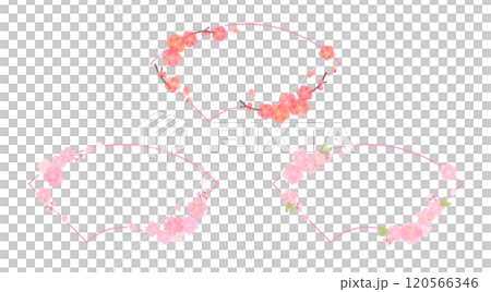 Plum, peach and cherry fan-shaped frame Plum, peach and cherry fan-shaped frame 120566346