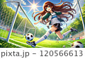 サッカーする美少女 120566613