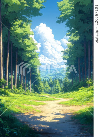 鬱蒼とした森の背景 120567101