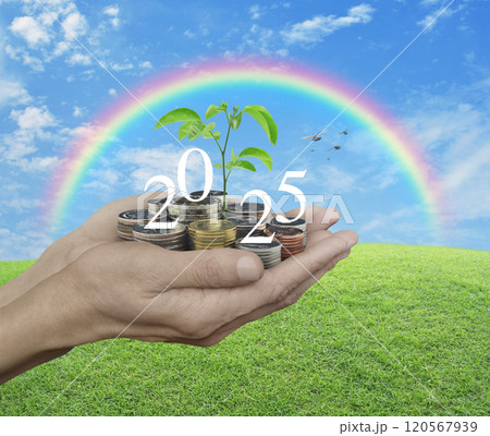Happy new year 2025 business ecological cover concept Happy new year 2025 business ecological cover concept 120567939