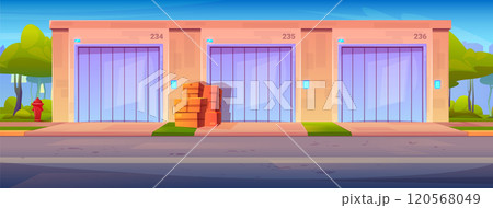 Building exterior of self storage units 120568049