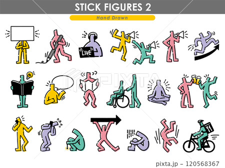 手描きの棒人間セット 120568367