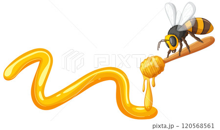Bee and Honey Drizzle Illustration 120568561