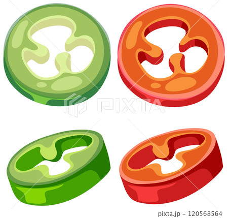 Colorful Bell Pepper Slices Colorful Bell Pepper Slices 120568564