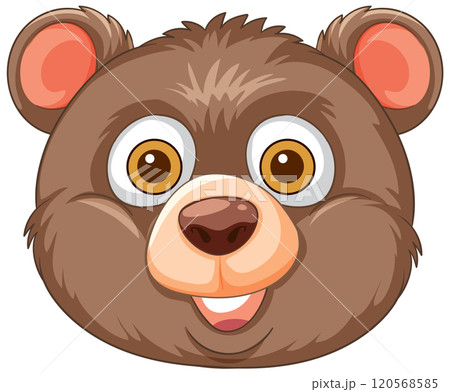 Cute Bear Cartoon Face Illustration 120568585