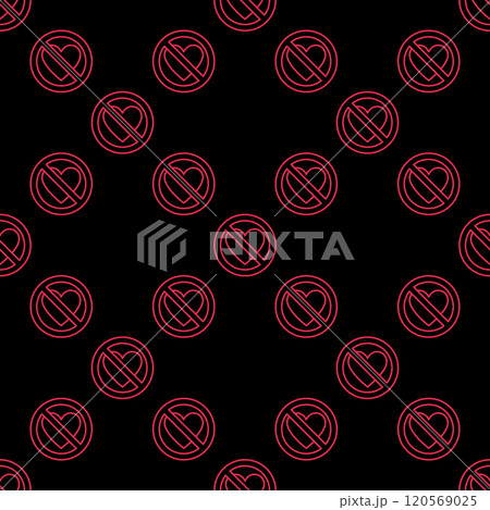 Broken Heart Ban vector Emotional Pain line seamless pattern 120569025
