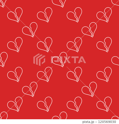 Broken Heart vector Despair linear design seamless pattern Broken Heart vector Despair linear design seamless pattern 120569030