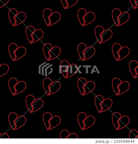 Heartbreak vector Broken Romance line seamless pattern Heartbreak vector Broken Romance line seamless pattern 120569044