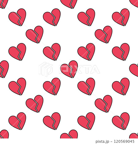 Heartbreak vector Broken Romance red modern seamless pattern 120569045