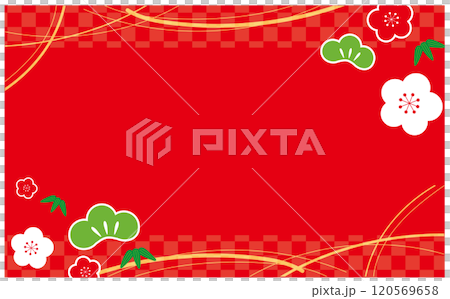 新年日式背景插畫素材 120569658