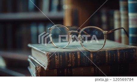 本とメガネ 120569784