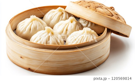 蒸籠で蒸した小籠包 120569814