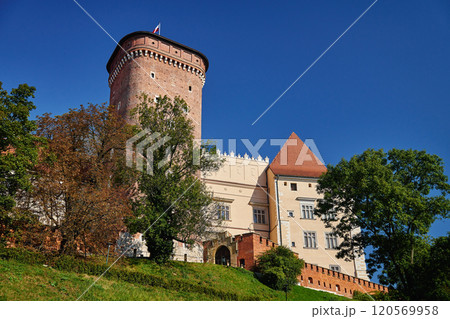 Wawel Castle in Krakow. Medieval royal renaissance architecture. Touristic landmark in Poland Wawel Castle in Krakow. Medieval royal renaissance architecture. Touristic landmark in Poland 120569958