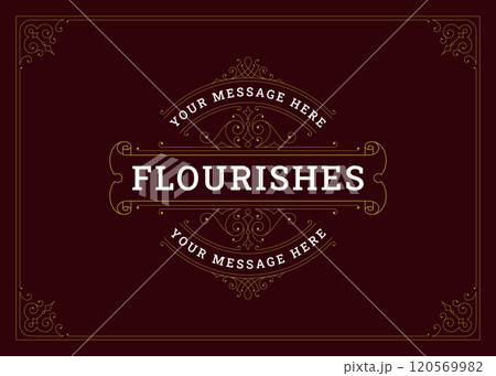 Elegant luxury classic flourishes ornament greeting card design template vector illustration Elegant luxury classic flourishes ornament greeting card design template vector illustration 120569982