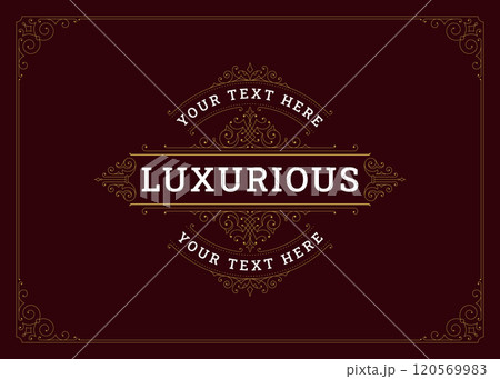 Luxury vintage classical flourishes ornate greeting card vector illustration 120569983