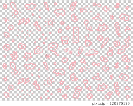 A cute background with an assortment of doodles: moon, hearts, cats, glitter A cute background with an assortment of doodles: moon, hearts, cats, glitter 120570159