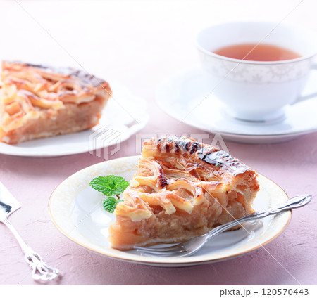 アップルパイ （ カットイメージ ）ピンクの背景 120570443