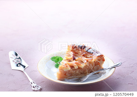 アップルパイ （ カットイメージ ）ピンクの背景 120570449