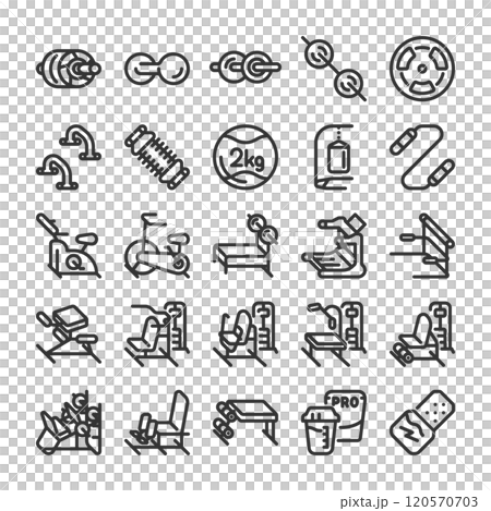 肌肉訓練健身房訓練設備圖示集 120570703