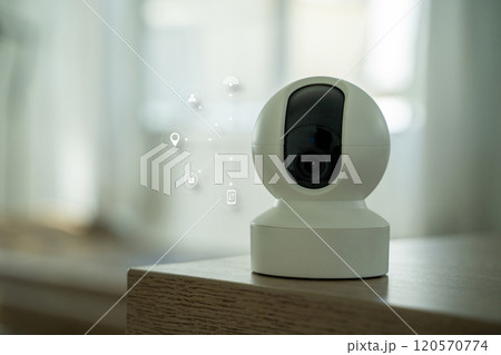 home security camera Smart CCTV cameras detect your beloved cat for safety. 120570774