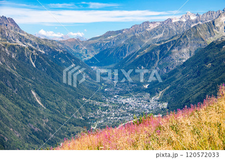 トラムデュモンブラン　ベルヴューからシャモニ谷の絶景　　フランス　シャモニー 120572033