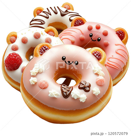 Playful Bear Shaped Donuts with Raspberry Flavors 120572079