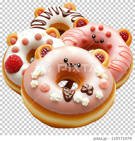 Playful Bear Shaped Donuts with Raspberry Flavors 120572079