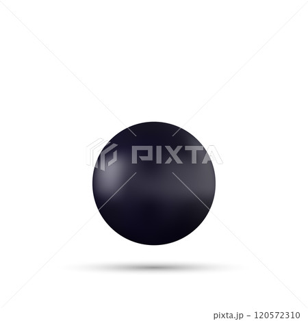 Black ball with shadow isolated on white background. Realistic metal ball 3d sphere or shiny glossy bubble. Vector illustration. Eps 10 Black ball with shadow isolated on white background. Realistic metal ball 3d sphere or shiny glossy bubble. Vector illustration. Eps 10 120572310