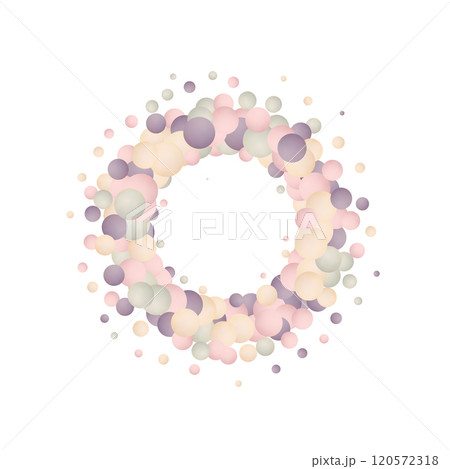 Abstract composition with 3d spheres. Pearls. Photo frame. Eps 10 120572318