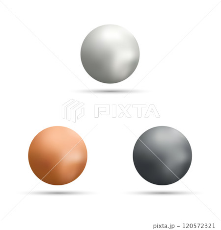 Set of glossy colored balls on a gray background. Eps 10 Set of glossy colored balls on a gray background. Eps 10 120572321