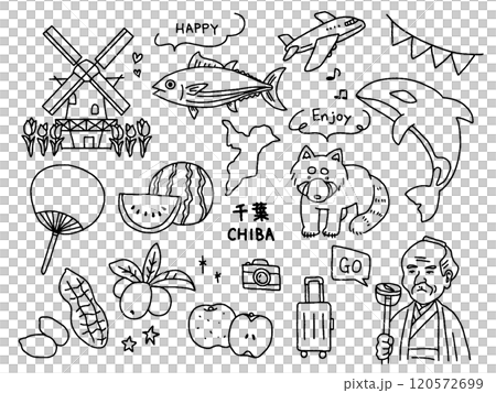 Chiba hand-drawn illustration set Chiba hand-drawn illustration set 120572699