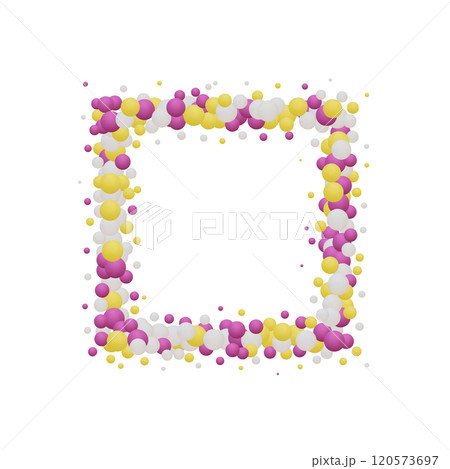 Photo frame made of pink balls. Decorative element. Eps 10 Photo frame made of pink balls. Decorative element. Eps 10 120573697