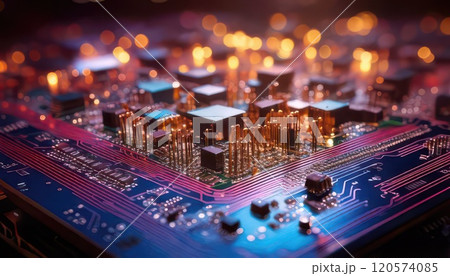 《AI画像》電子回路イメージ 120574085