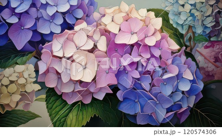 《AI画像》満開の紫陽花 120574306