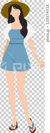 一個穿著夏天衣服的女人的插圖 120574318