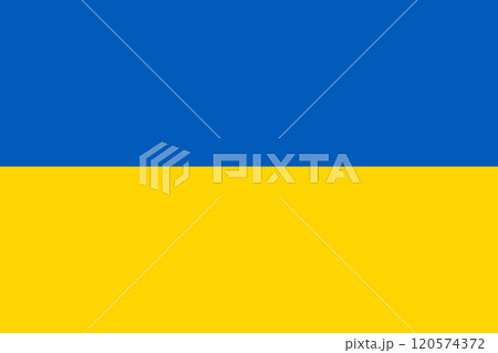 Ukraine flag in official colors, dimensions and aspect ratio. Vector flag symbolizing national pride, identity, heritage, patriotism and authority 120574372