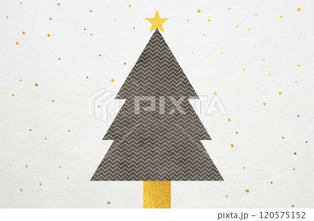 和モダンクリスマス_和紙の背景にクリスマスツリーイラスト 120575152