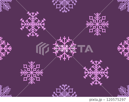 Snowflakes seamless pattern. Winter background with geometric snowflakes of different shapes. Christmas and New Year design for wrapper, banner, and poster. Vector illustration Snowflakes seamless pattern. Winter background with geometric snowflakes of different shapes. Christmas and New Year design for wrapper, banner, and poster. Vector illustration 120575297