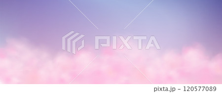 Panoramic abstract pink blue sky background. Skyscape with fluffy clouds. Gradient fantasy paradise background. Panoramic abstract pink blue sky background. Skyscape with fluffy clouds. Gradient fantasy paradise background. 120577089