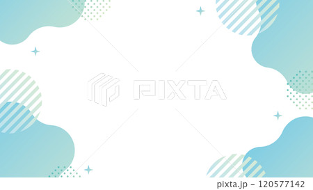 抽象的　フレーム 　水色　シンプル　シェイプ　水玉　キラキラ　サムネ	 120577142