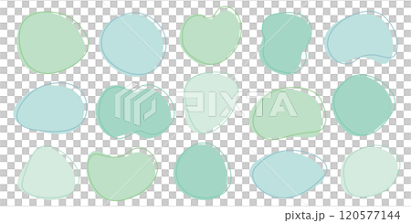 Abstract shape, shape transformation, green, yellow-green, heading, material set Abstract shape, shape transformation, green, yellow-green, heading, material set 120577144