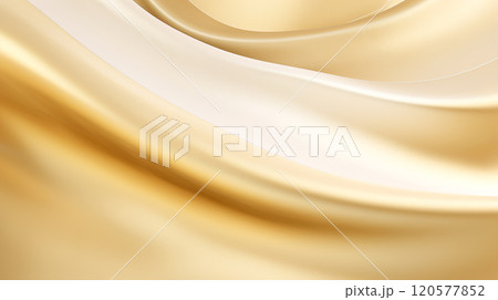メタリックなテクスチャーの明るい金色のウェーブ模様の背景 120577852